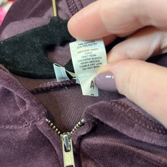 Ann Taylor Loft purple velour hoodie Size Medium - Picture 5 of 5